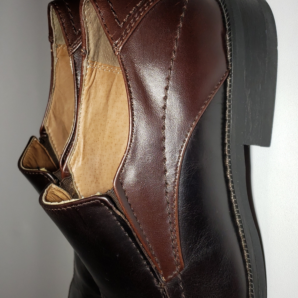 Joseph Abboud men's, Genuine leather two Tone Brown And Black Dress Shoe.